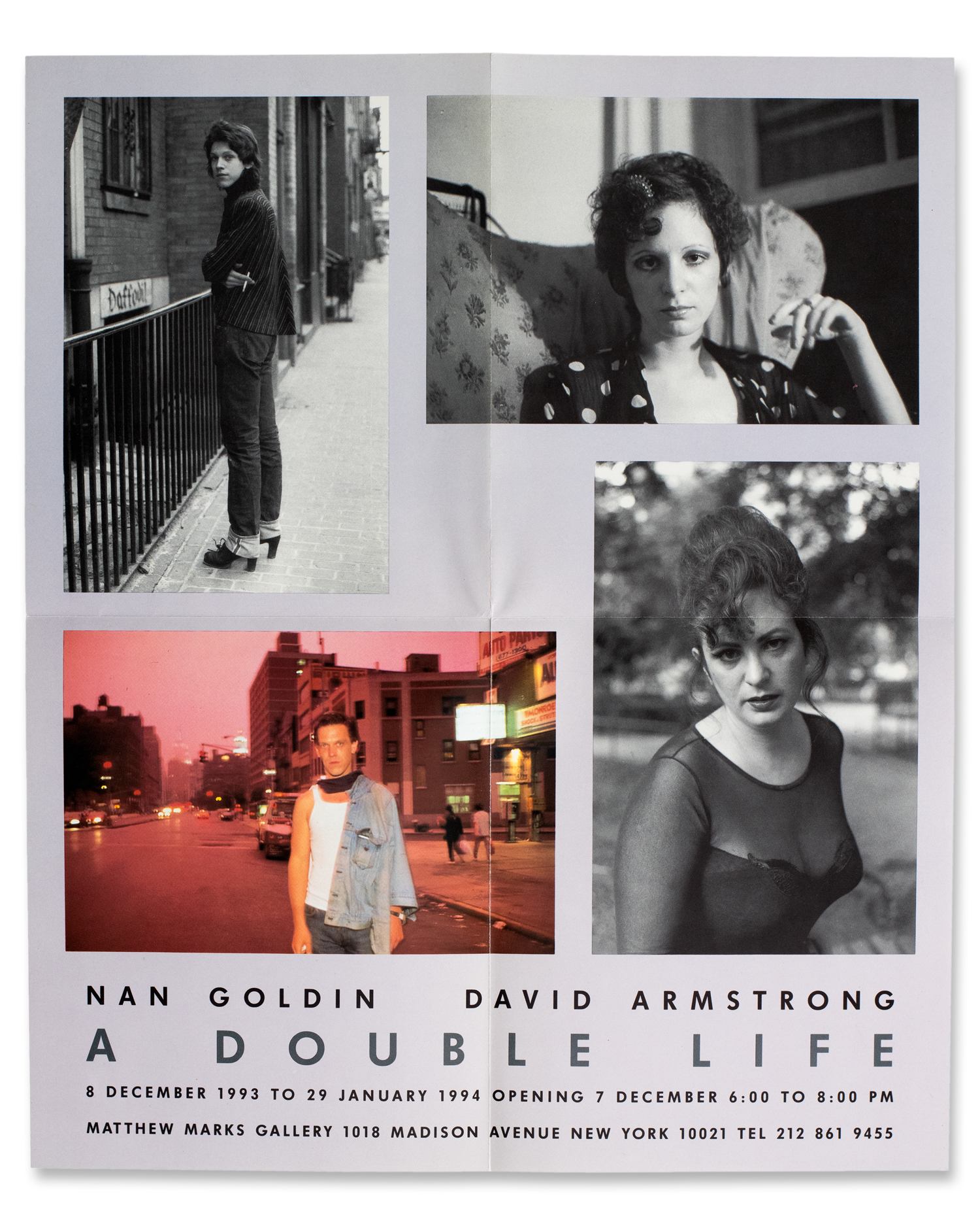 Nan Goldin & David Armstrong<br>A Double Life<br>Exhibition Poster [1993]