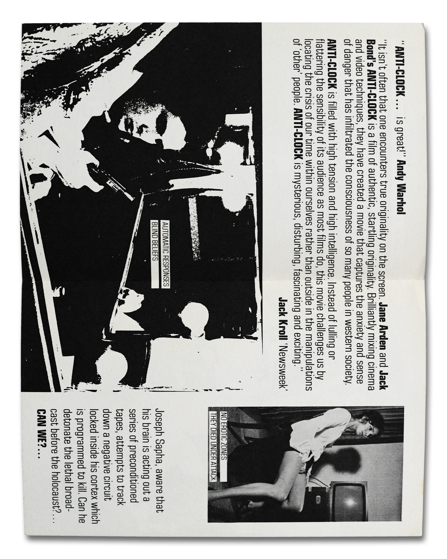 Anti-Clock<br>Premiere Film Pamphlet [1979]
