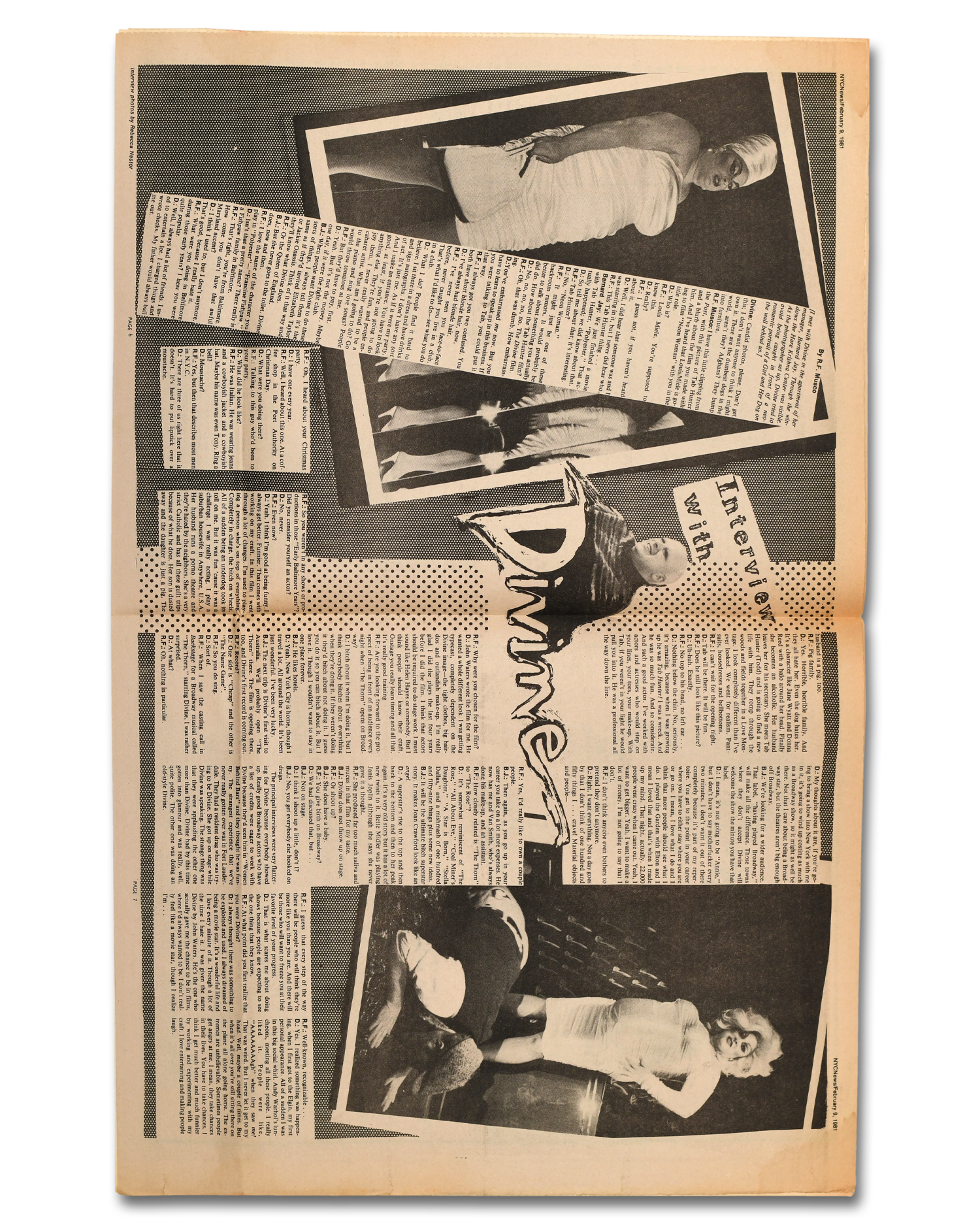 The New York City News, February 1981<br>Interview with Divine