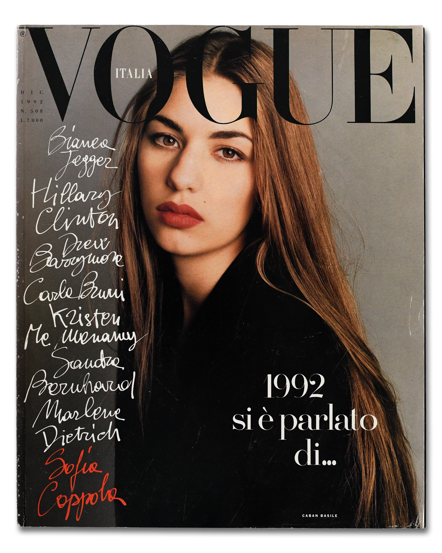 Vogue Italia, December 1992<BR>Sofia Coppola by Steven Meisel